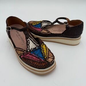 Pons Quintana NEW Hand Braided Leather‎ Platform Sandals Espadrille 5.5 36 NWOT